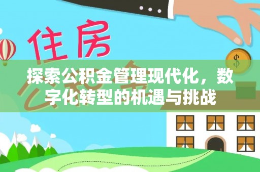南川探索公积金管理现代化，数字化转型的机遇与挑战