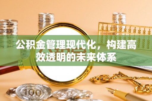 南川公积金管理现代化，构建高效透明的未来体系