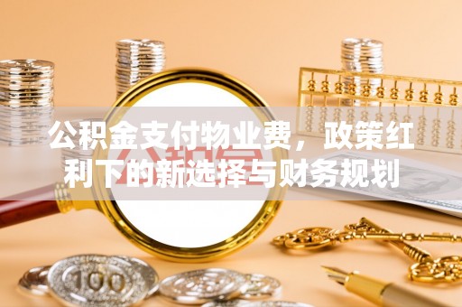 南川公积金支付物业费，政策红利下的新选择与财务规划