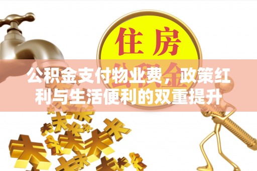 南川公积金支付物业费，政策红利与生活便利的双重提升