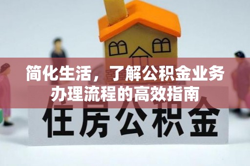 南川简化生活，了解公积金业务办理流程的高效指南