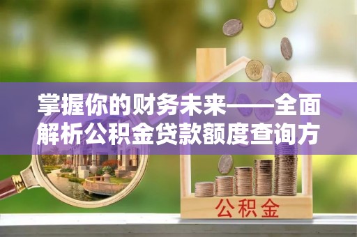 南川掌握你的财务未来——全面解析公积金贷款额度查询方法