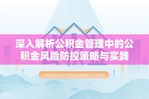 南川深入解析公积金管理中的公积金风险防控策略与实践